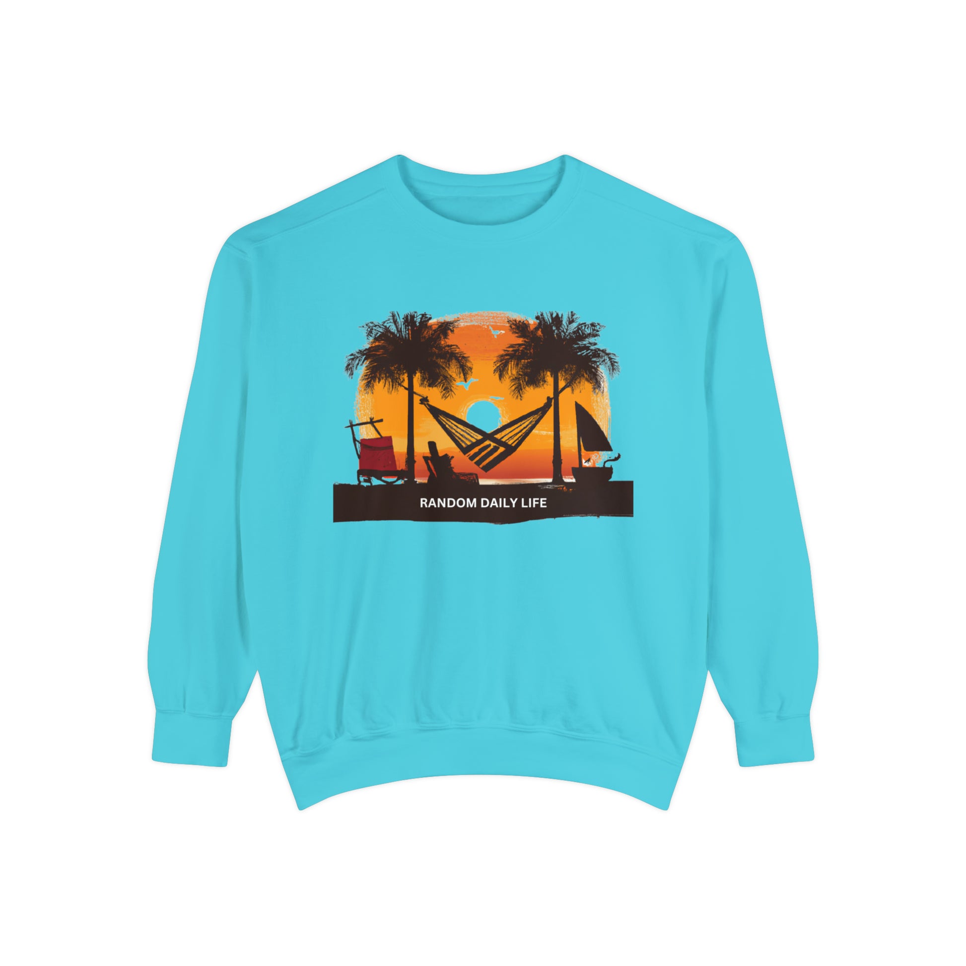 Random Daily Life ( Beach Hammock) - Unisex Garment-Dyed Sweatshirt