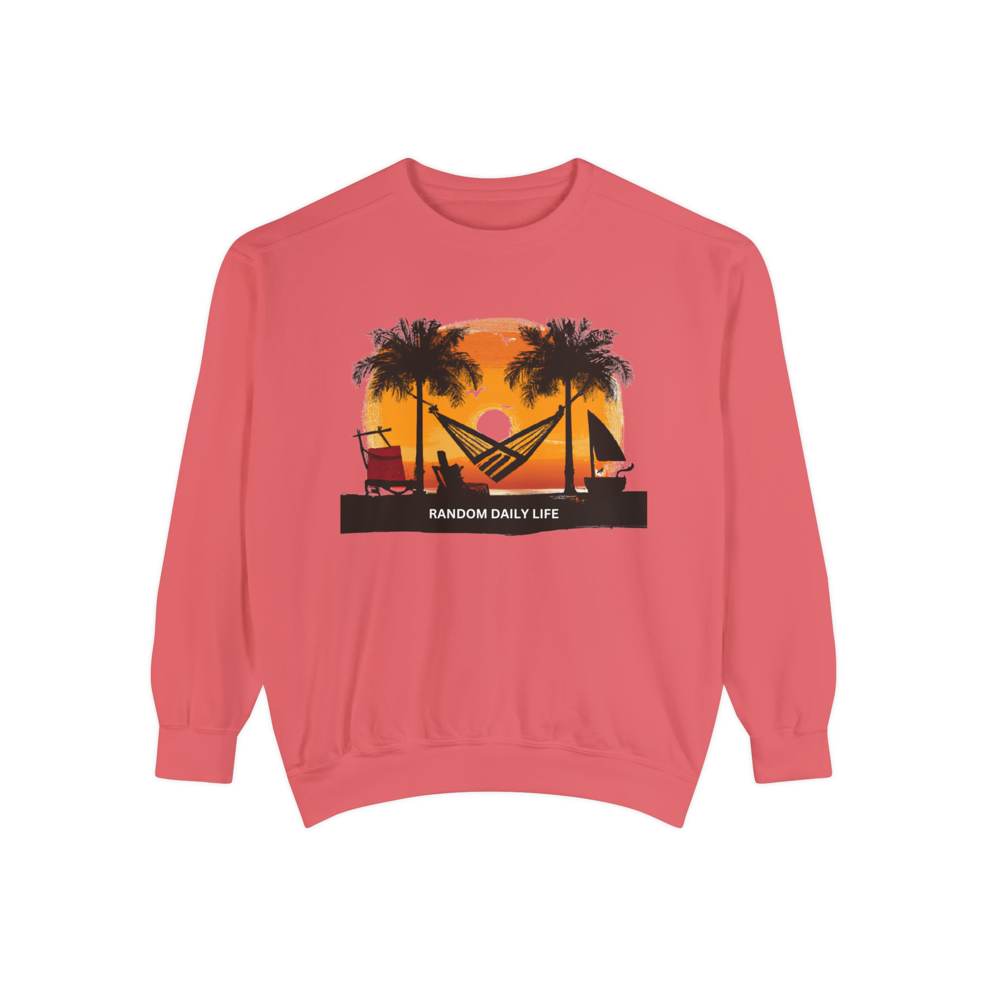 Random Daily Life ( Beach Hammock) - Unisex Garment-Dyed Sweatshirt