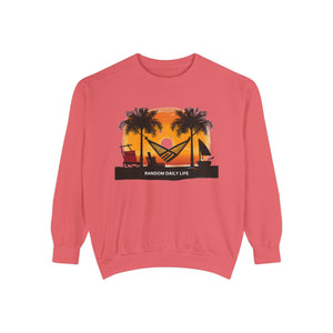 Random Daily Life ( Beach Hammock) - Unisex Garment-Dyed Sweatshirt