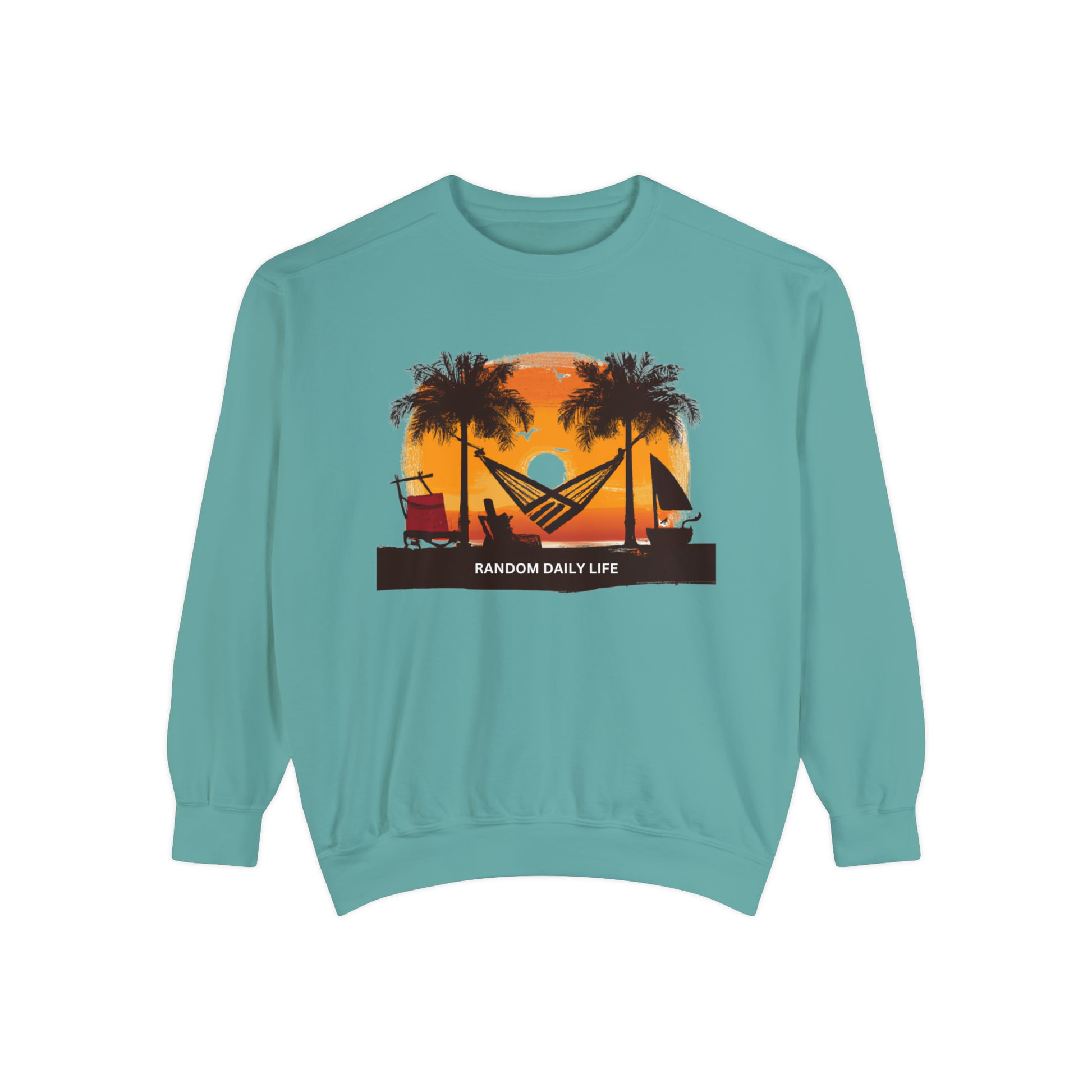 Random Daily Life ( Beach Hammock) - Unisex Garment-Dyed Sweatshirt