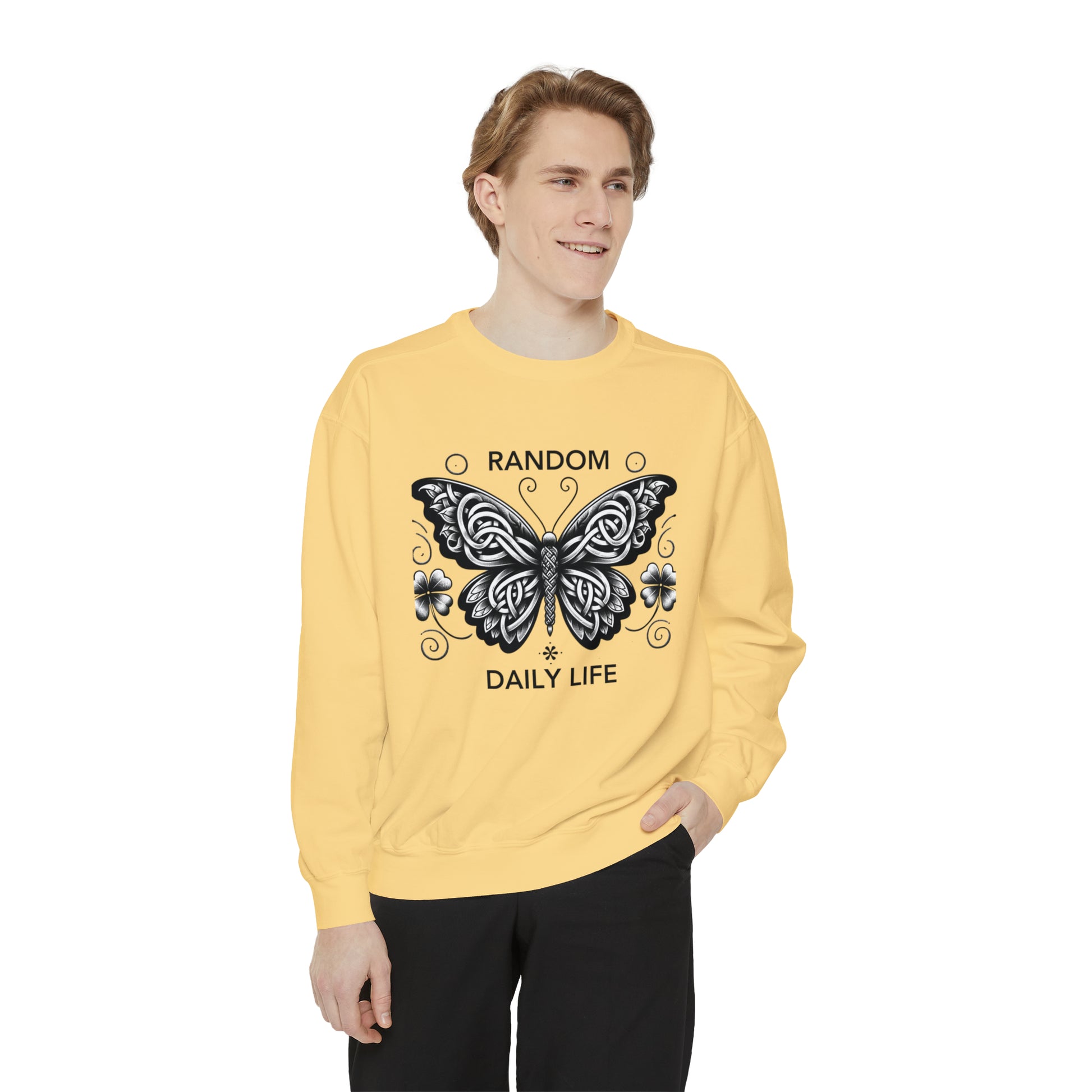 Random Daily Life ( The Grey Butterfly) - Unisex Garment-Dyed Sweatshirt