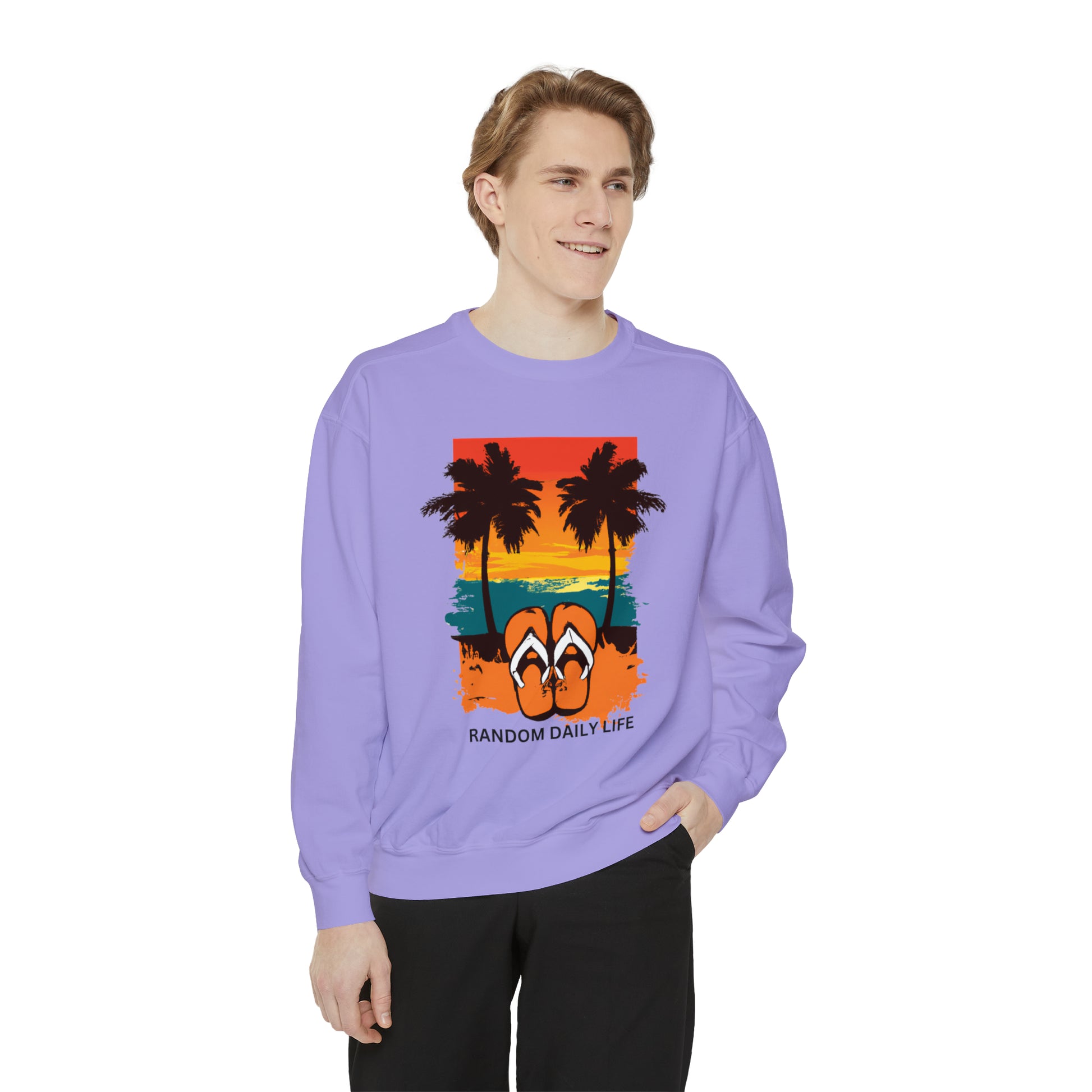 Random Daily Life ( Sunset Beach) - Unisex Garment-Dyed Sweatshirt