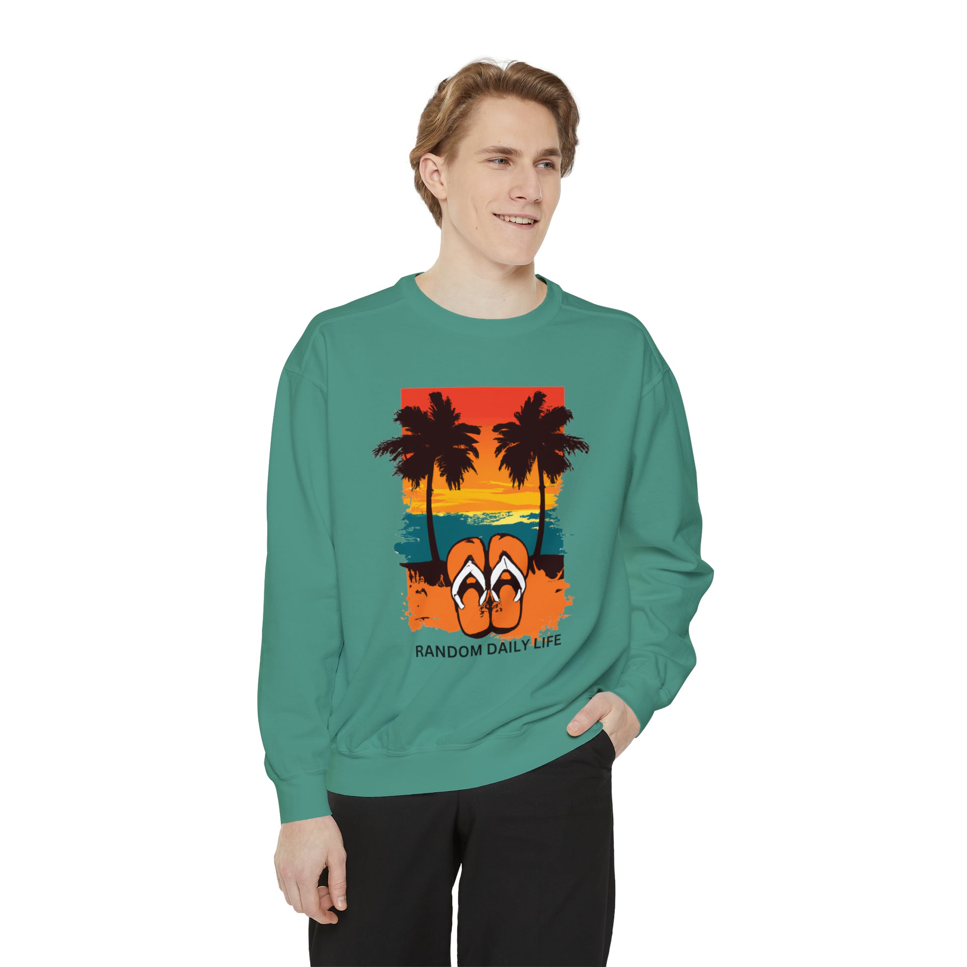 Random Daily Life ( Sunset Beach) - Unisex Garment-Dyed Sweatshirt