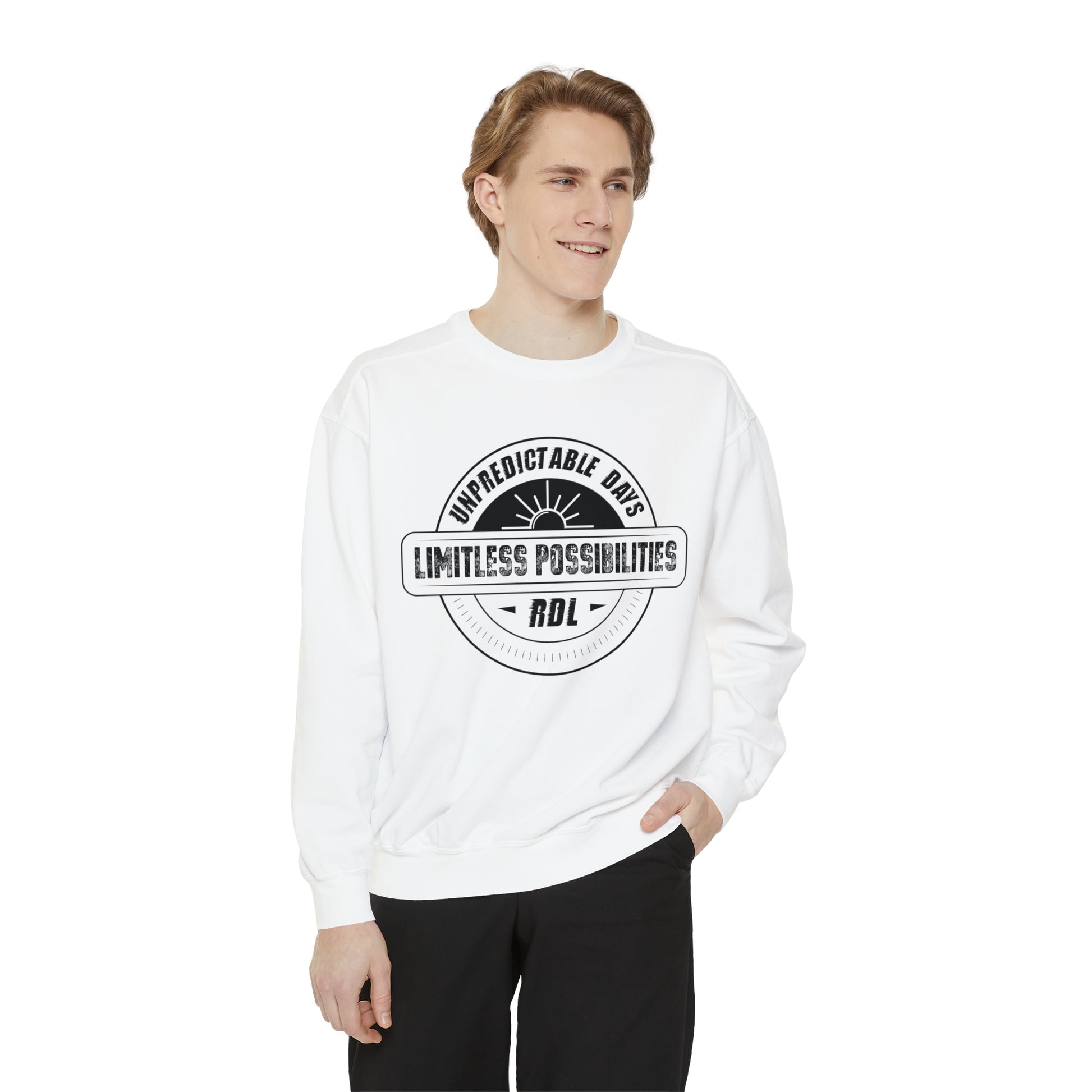 Unpredictable Days, Limitless Possibilities - Unisex Garment-Dyed Sweatshirt