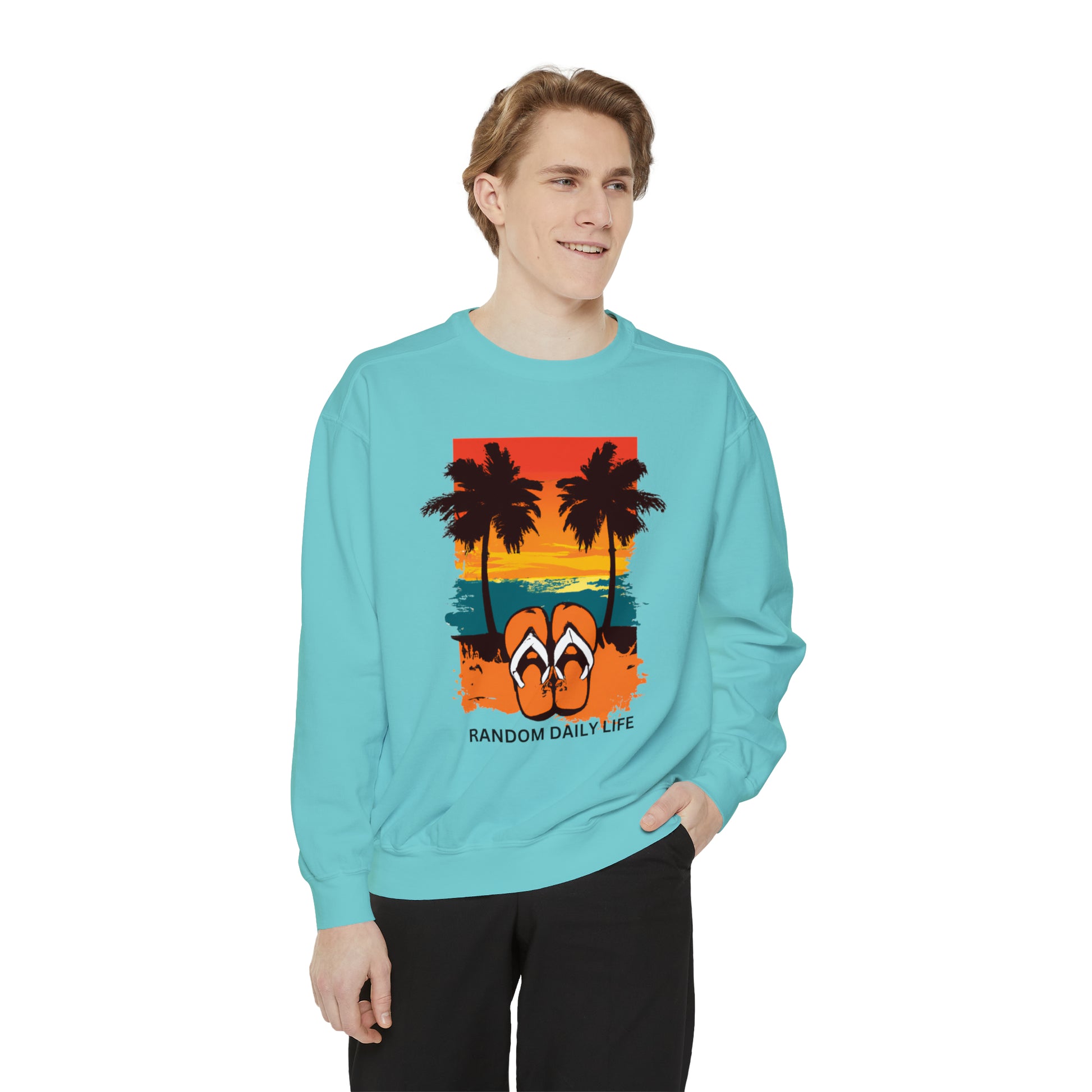 Random Daily Life ( Sunset Beach) - Unisex Garment-Dyed Sweatshirt