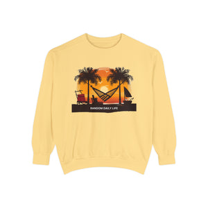 Random Daily Life ( Beach Hammock) - Unisex Garment-Dyed Sweatshirt