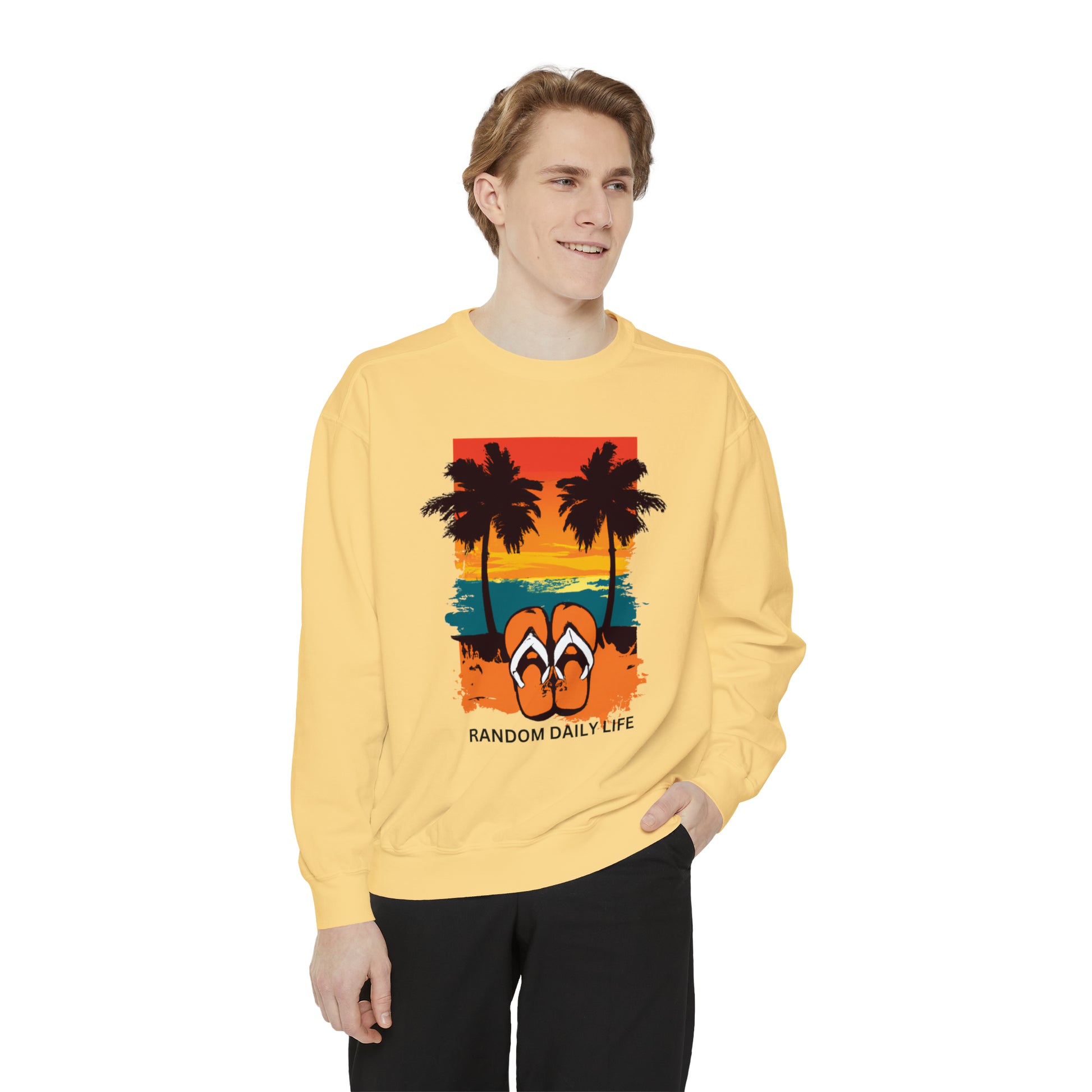 Random Daily Life ( Sunset Beach) - Unisex Garment-Dyed Sweatshirt