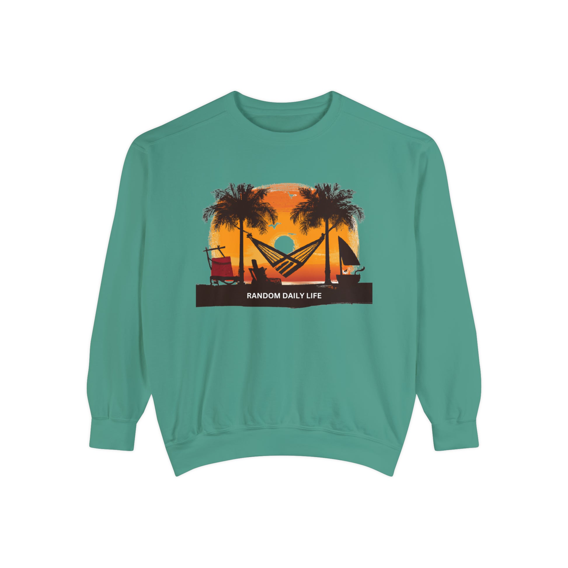 Random Daily Life ( Beach Hammock) - Unisex Garment-Dyed Sweatshirt