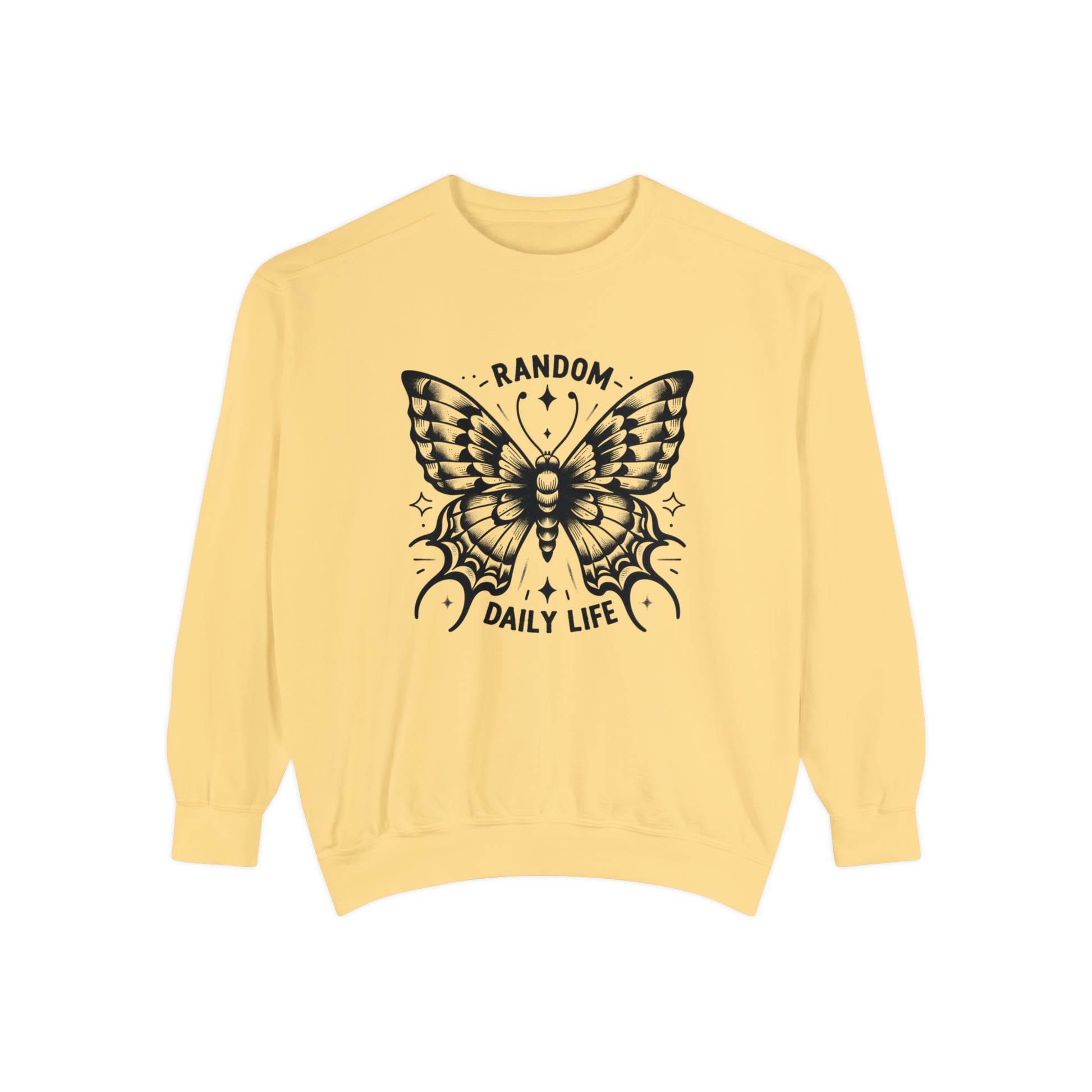 Random Daily Life ( Black Butterfly ) - Unisex Garment-Dyed Sweatshirt