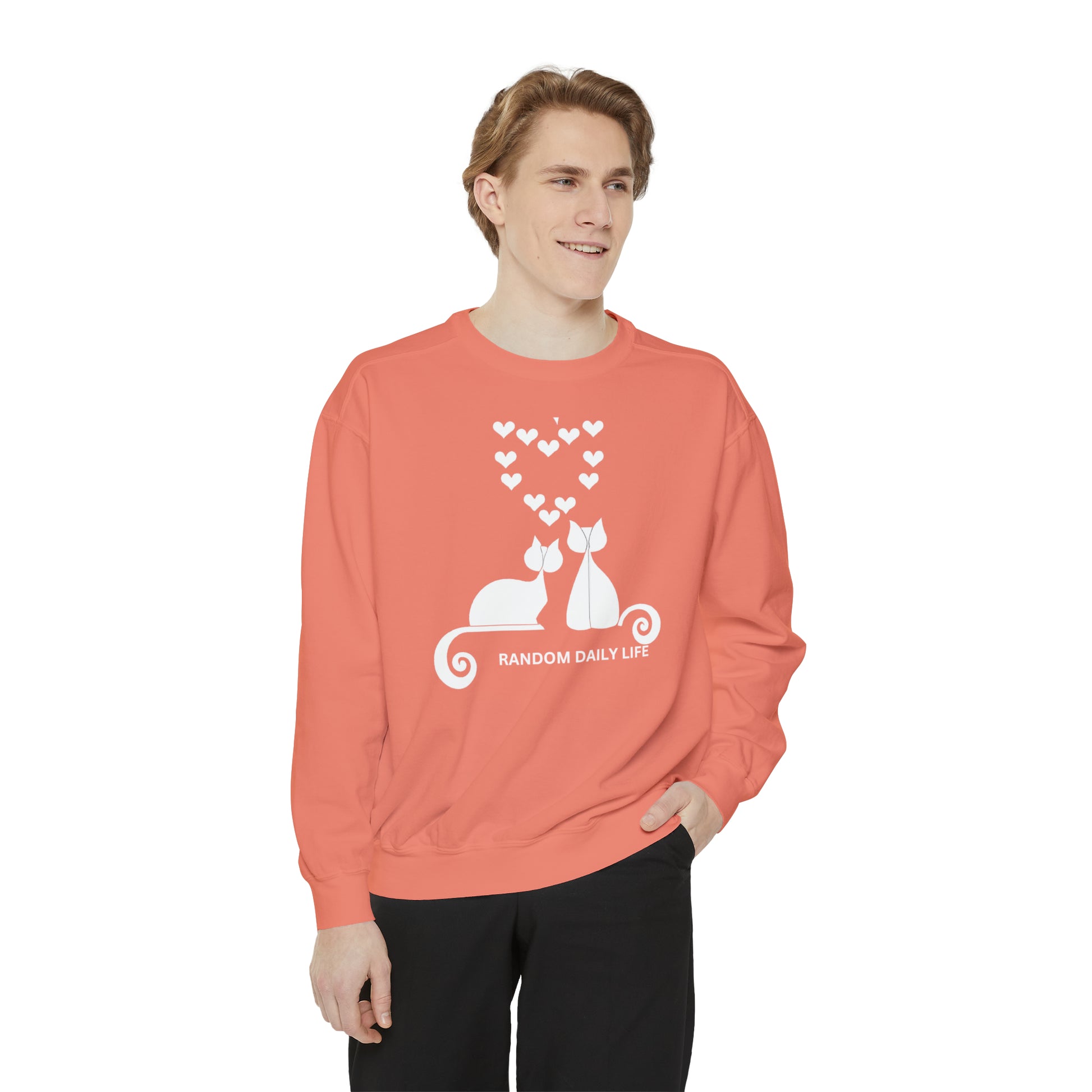 Random Daily Life ( Flower Kitty ) - Unisex Garment-Dyed Sweatshirt