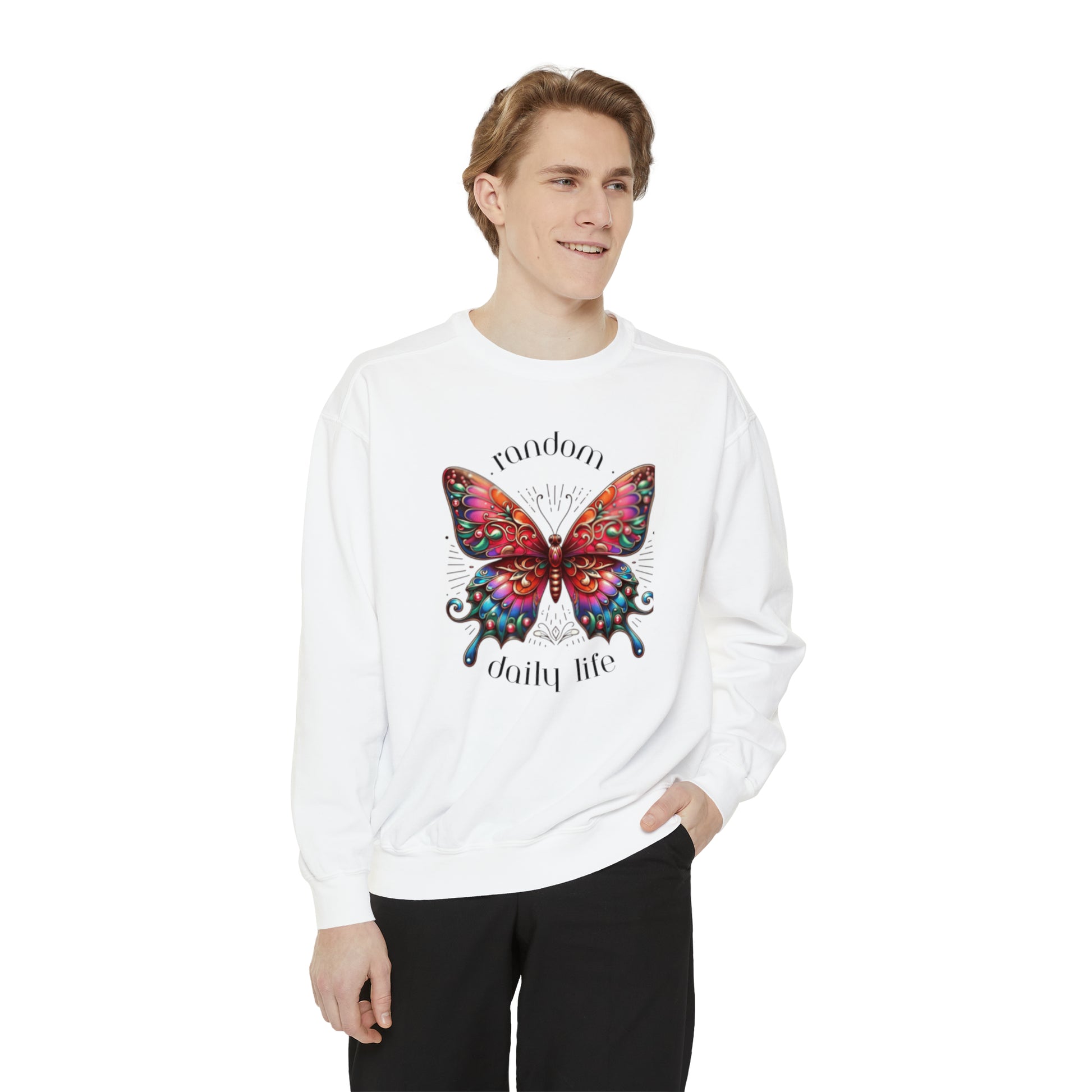 Random Daily Life ( Beautiful Butterfly) - Unisex Garment-Dyed Sweatshirt