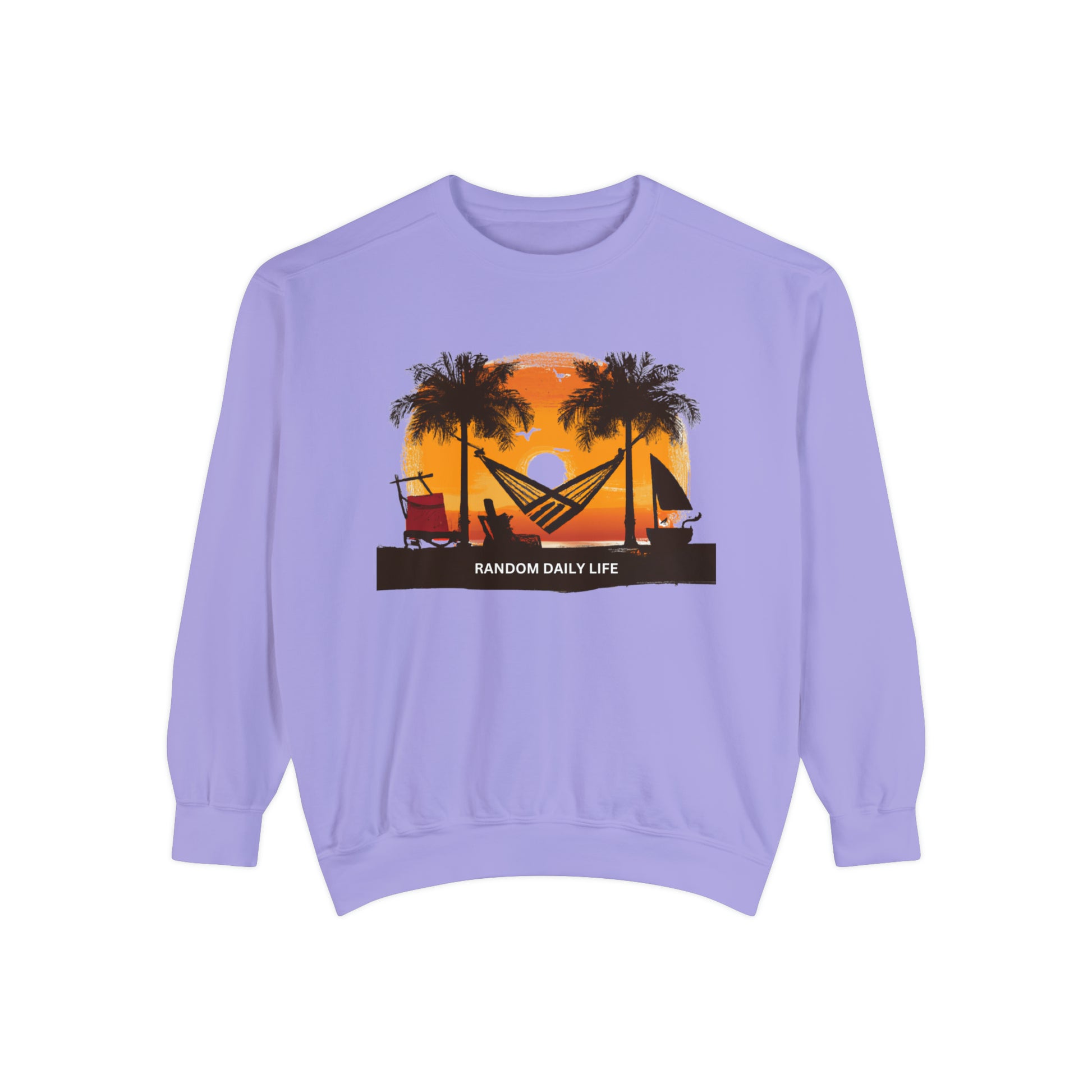 Random Daily Life ( Beach Hammock) - Unisex Garment-Dyed Sweatshirt