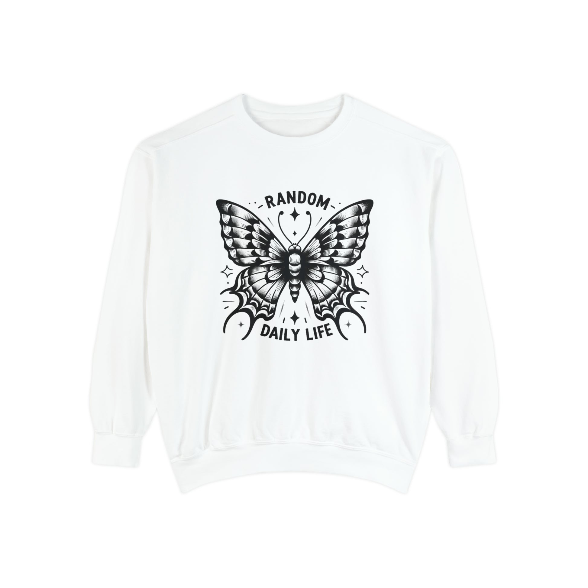 Random Daily Life ( Black Butterfly ) - Unisex Garment-Dyed Sweatshirt