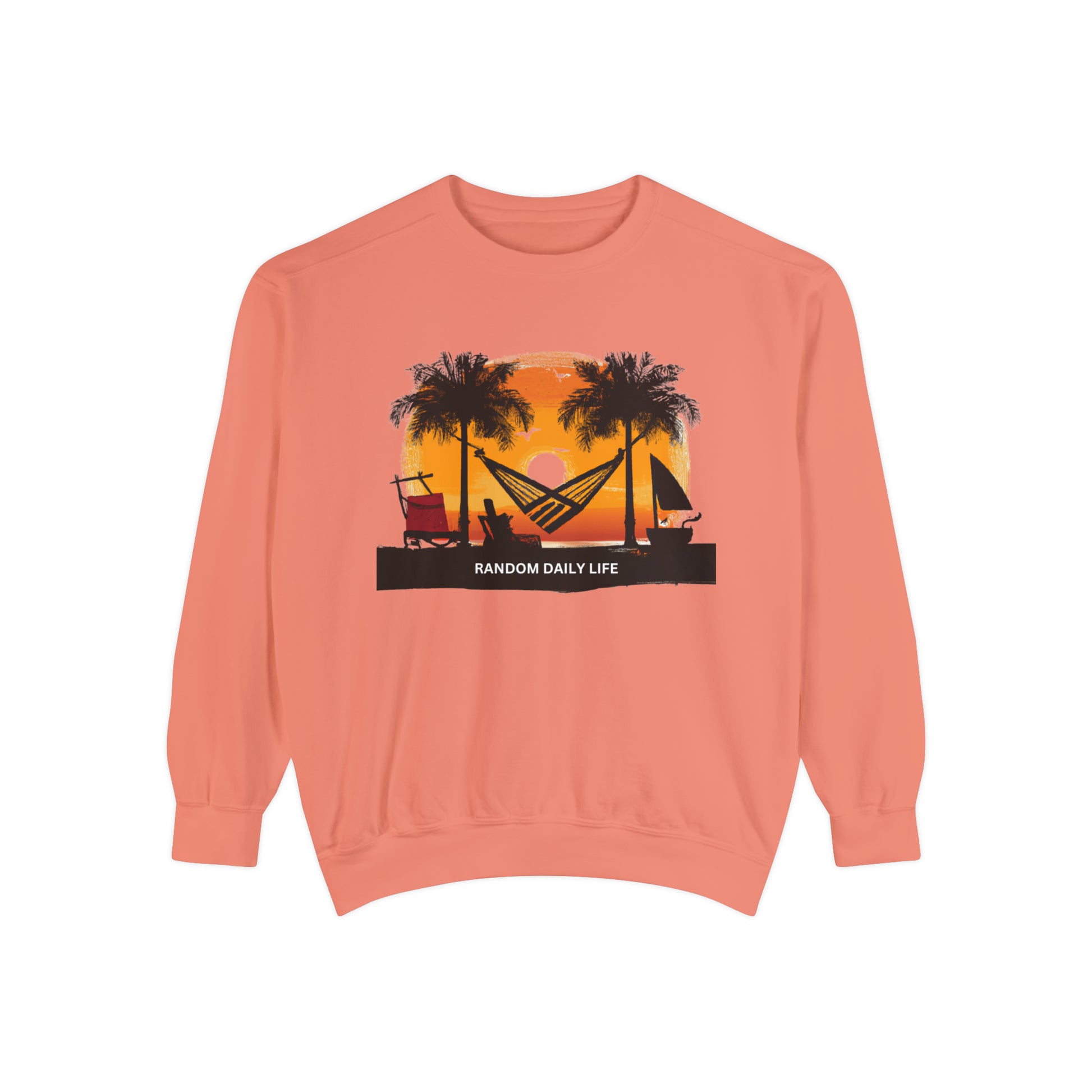 Random Daily Life ( Beach Hammock) - Unisex Garment-Dyed Sweatshirt