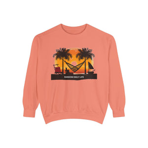 Random Daily Life ( Beach Hammock) - Unisex Garment-Dyed Sweatshirt