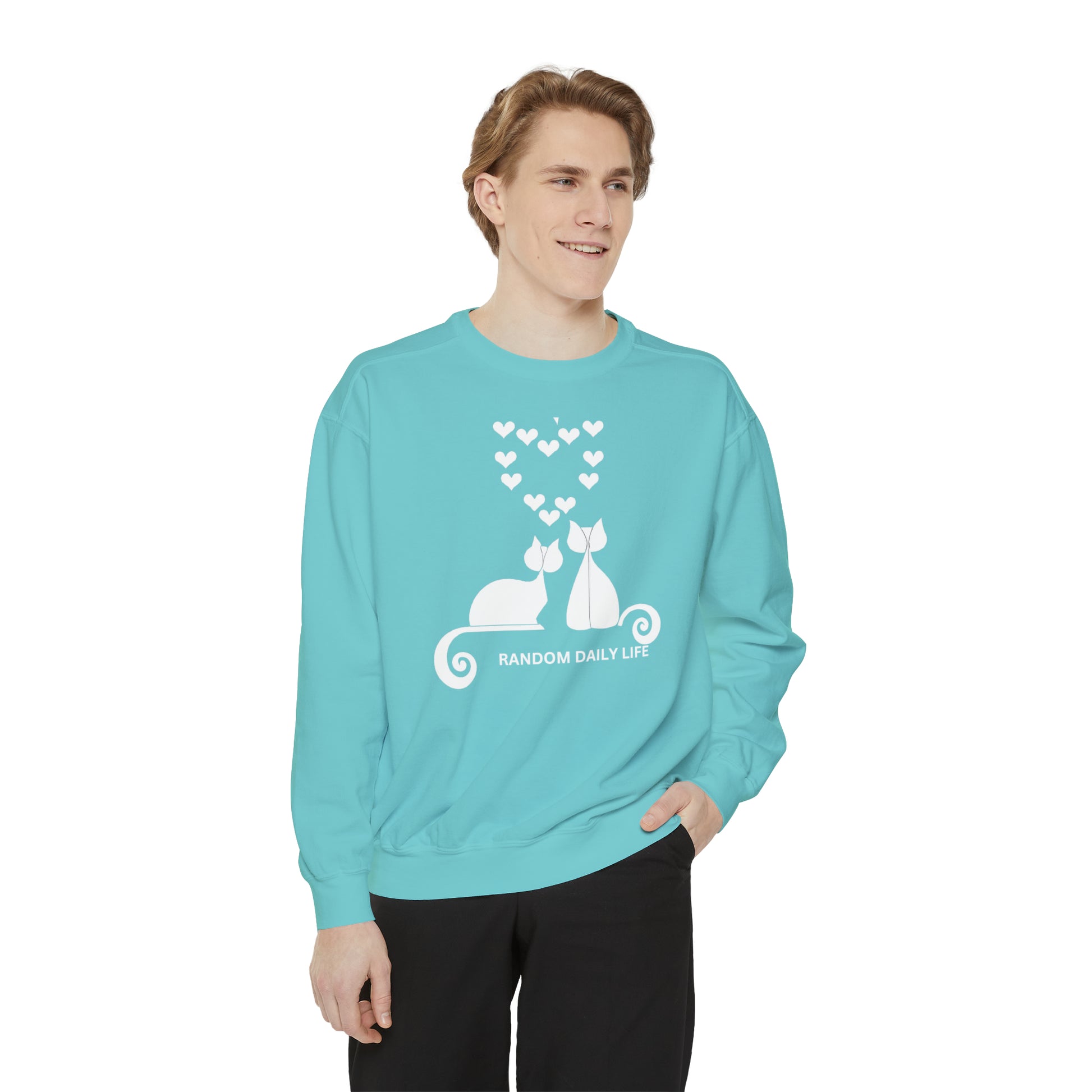 Random Daily Life ( Flower Kitty ) - Unisex Garment-Dyed Sweatshirt