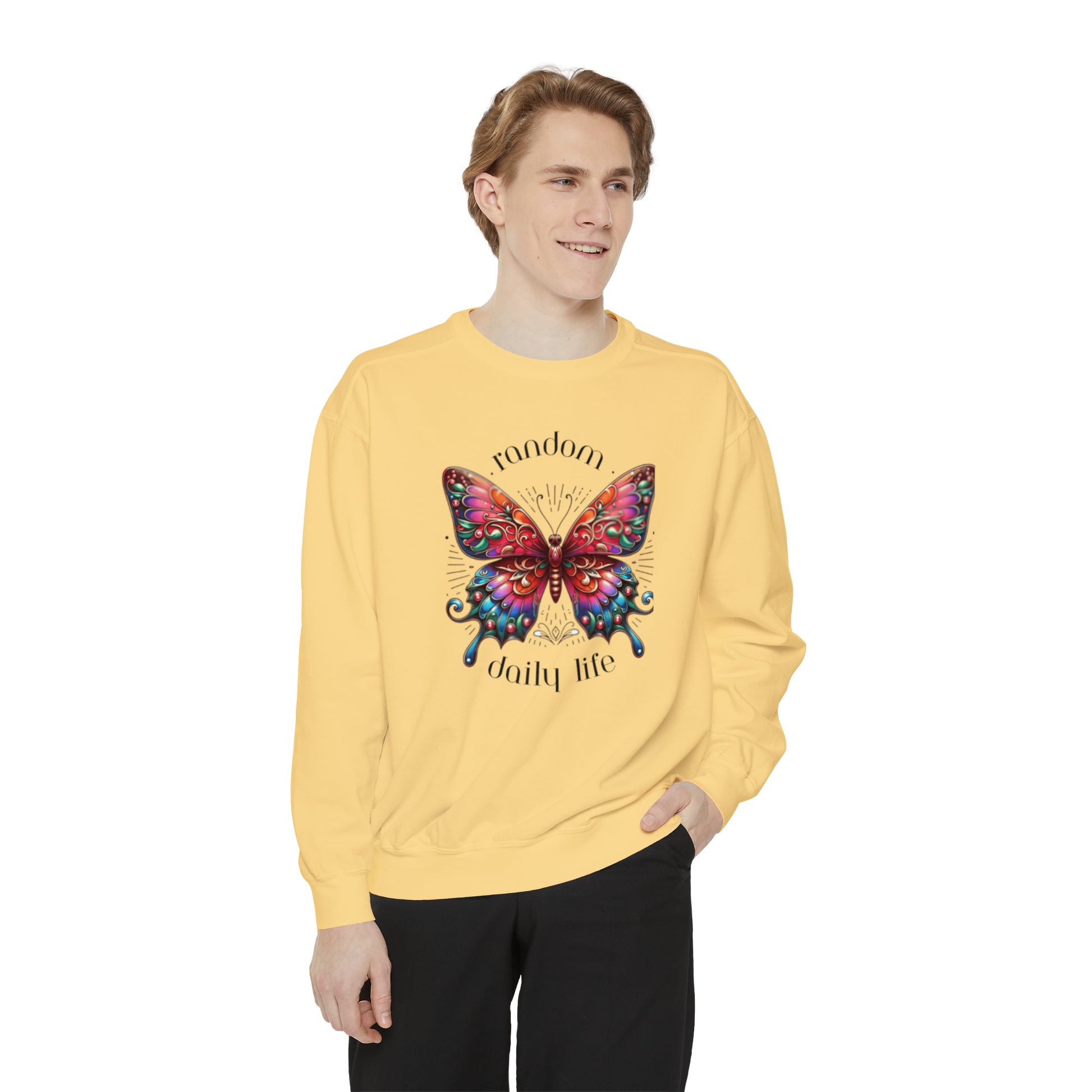 Random Daily Life ( Beautiful Butterfly) - Unisex Garment-Dyed Sweatshirt