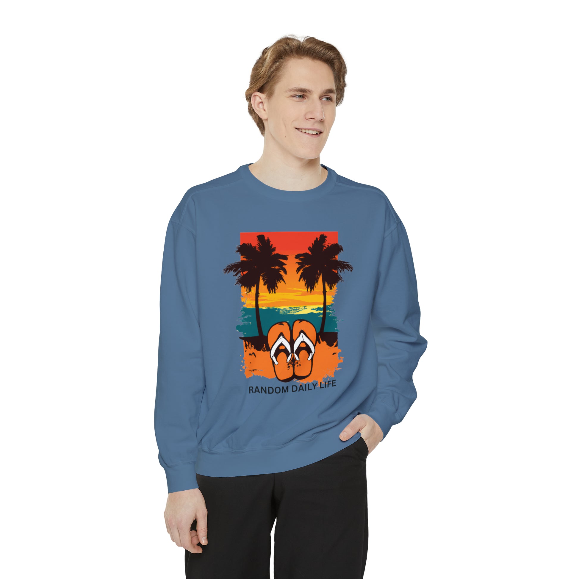 Random Daily Life ( Sunset Beach) - Unisex Garment-Dyed Sweatshirt