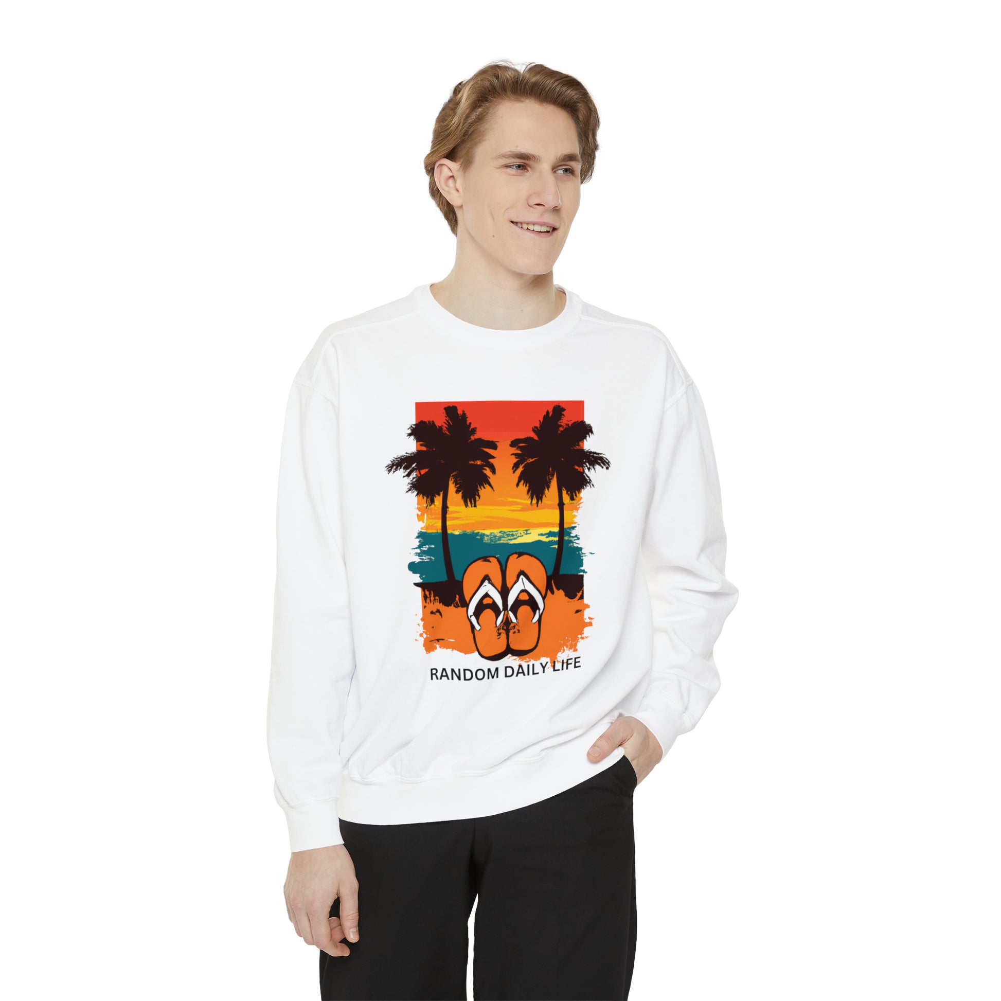 Random Daily Life ( Sunset Beach) - Unisex Garment-Dyed Sweatshirt