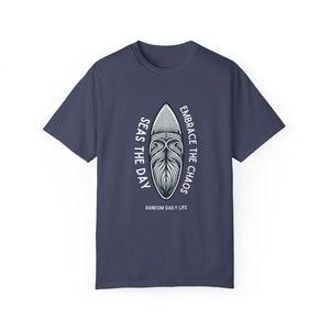 Seas the Day, Embrace the Chaos – Minimalist Surfboard T-Shirt