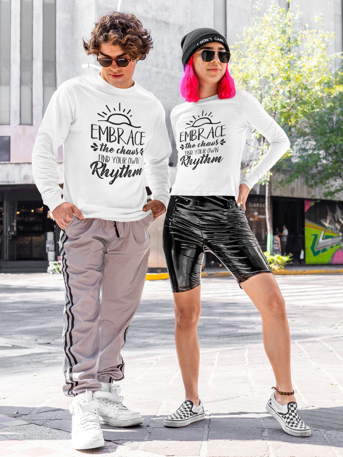Embrace The Chaos, Find Your Own Rhythm - Unisex Garment-Dyed Sweatshirt