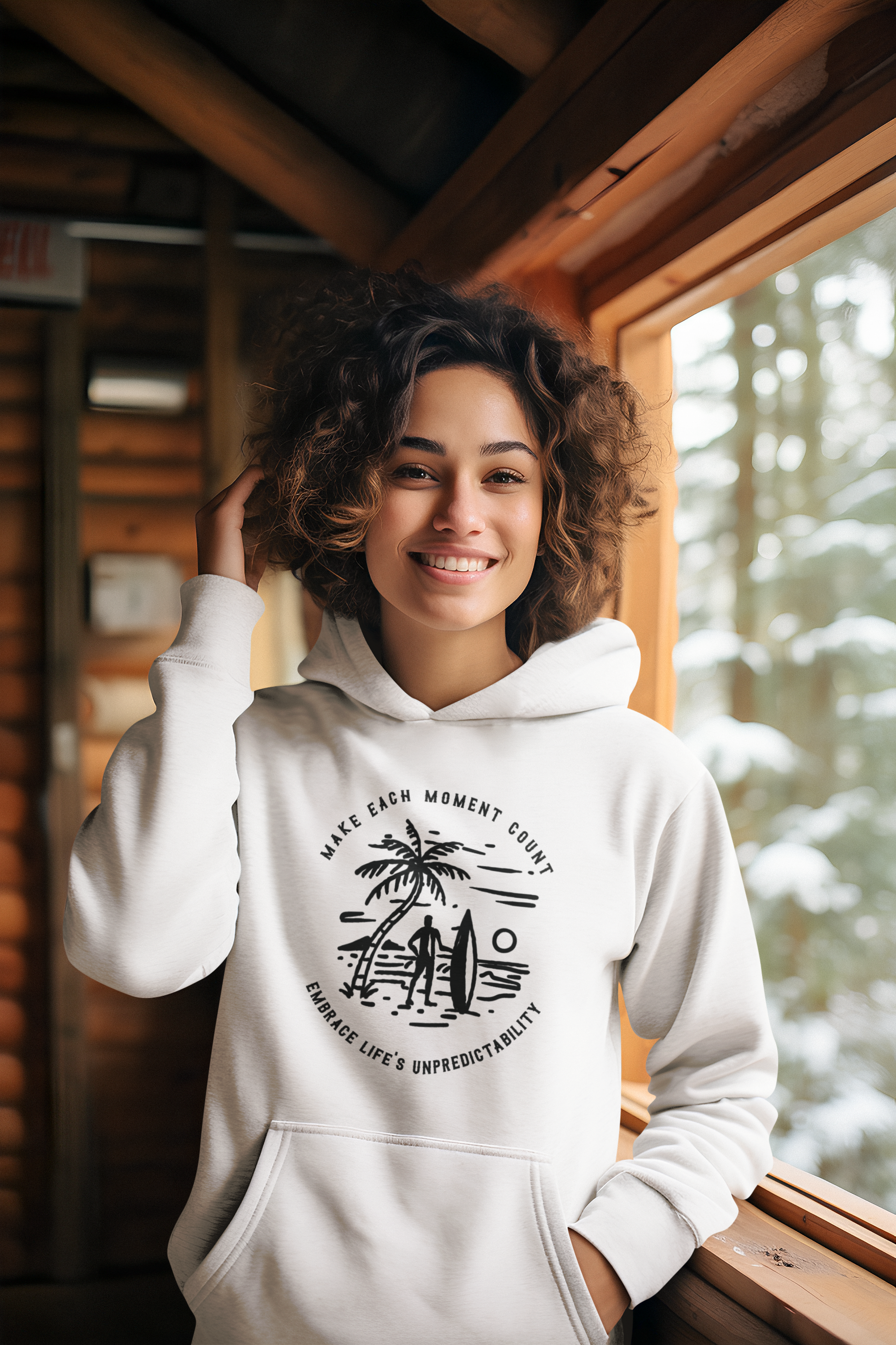 Make Each Moment Count, Embrace Life's Unpredictability  - Unisex Hoodie